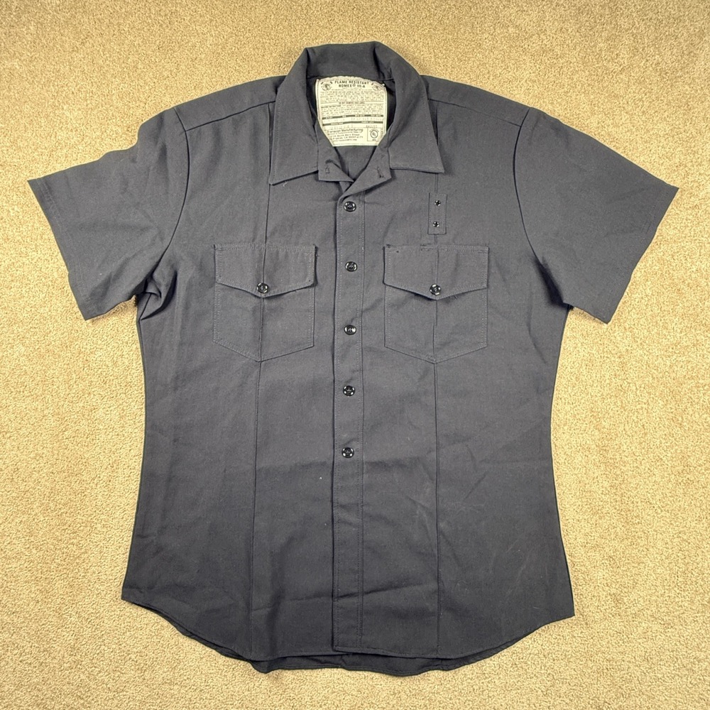 Transcon Manufacturing Nomex IIIA Flame Resistant Work Shirt Navy Blue 46 FSN323